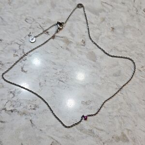 Beautiful sterling silver necklace with a small ruby